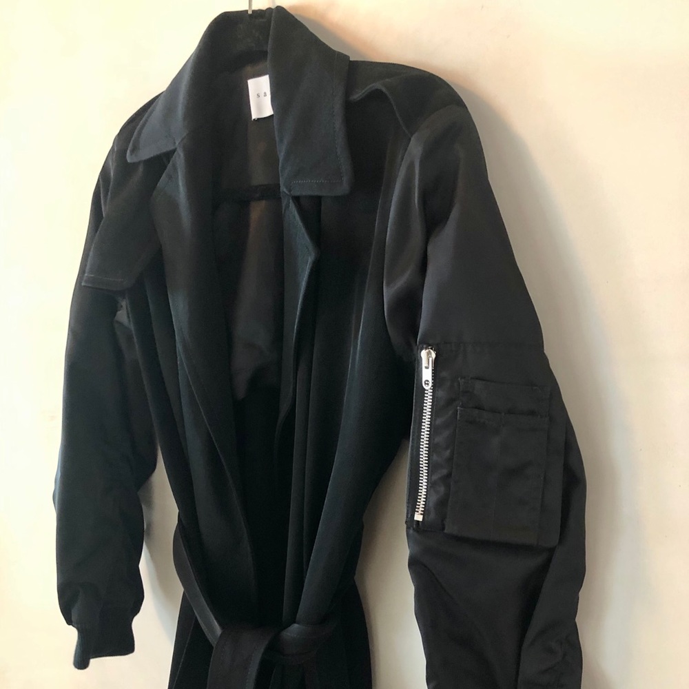 NWOT Sandro Black Trench Coat